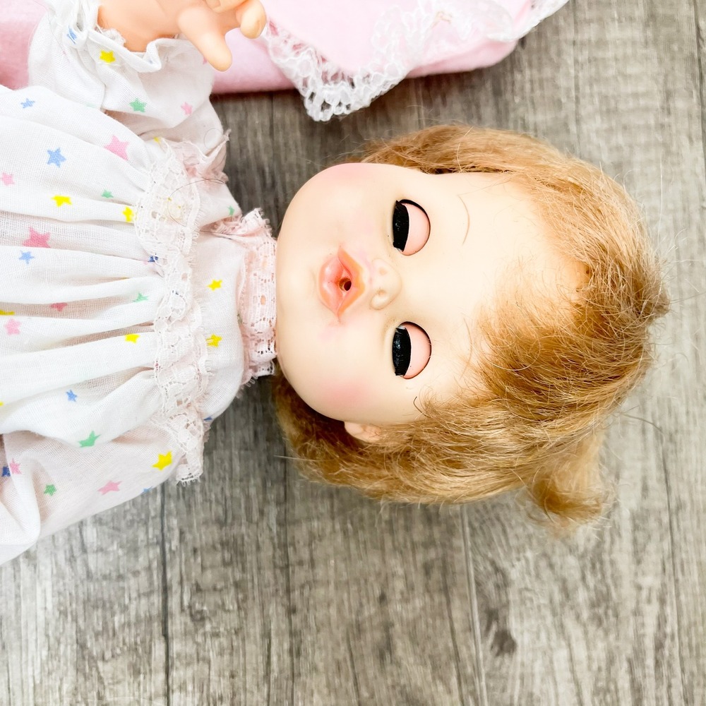 Vintage 1972 Horsman Baby Doll Pull String Pink Bunting Sleepy Eyes 12‎ Inch - Picture 11 of 15